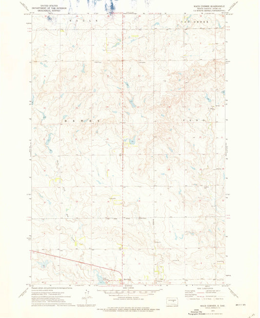 Classic USGS Macs Corner South Dakota 7.5'x7.5' Topo Map Image