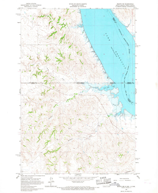 Classic USGS Mahto NE South Dakota 7.5'x7.5' Topo Map Image