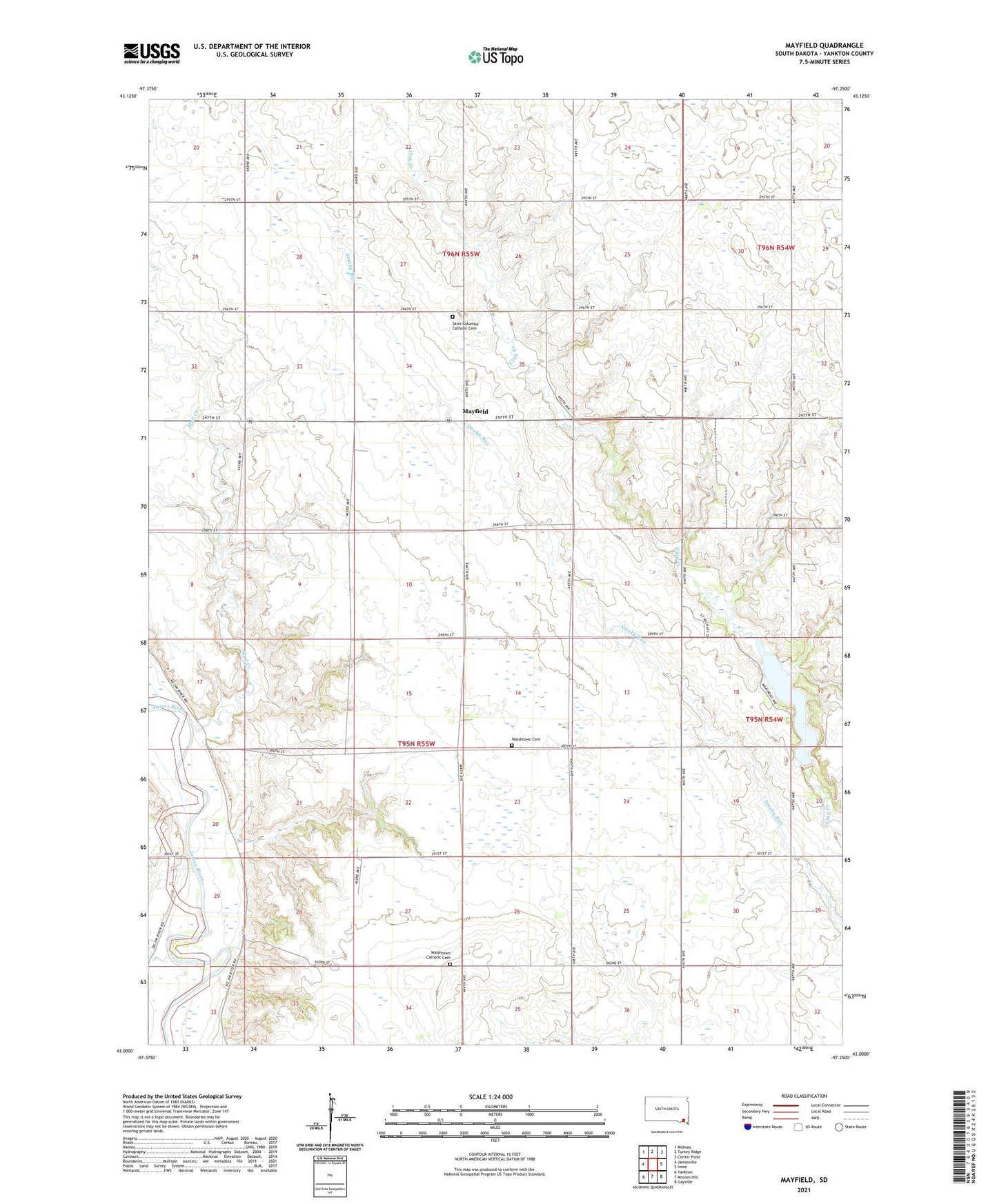 Mayfield South Dakota US Topo Map Image