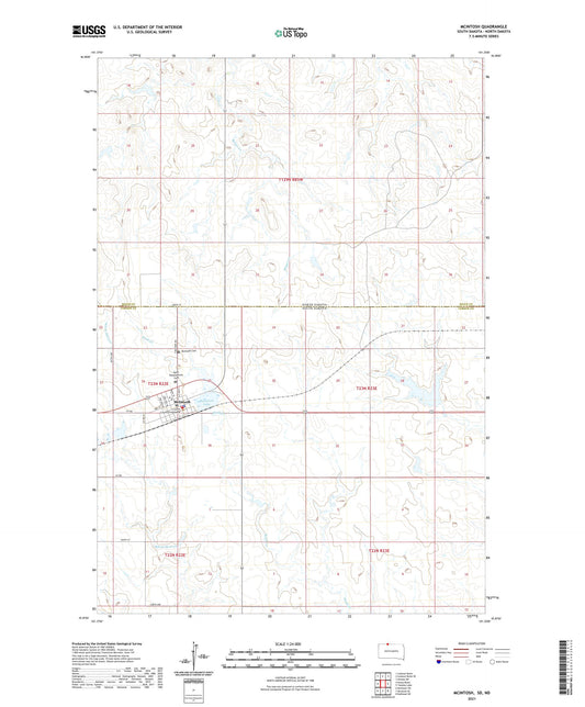 McIntosh South Dakota US Topo Map Image