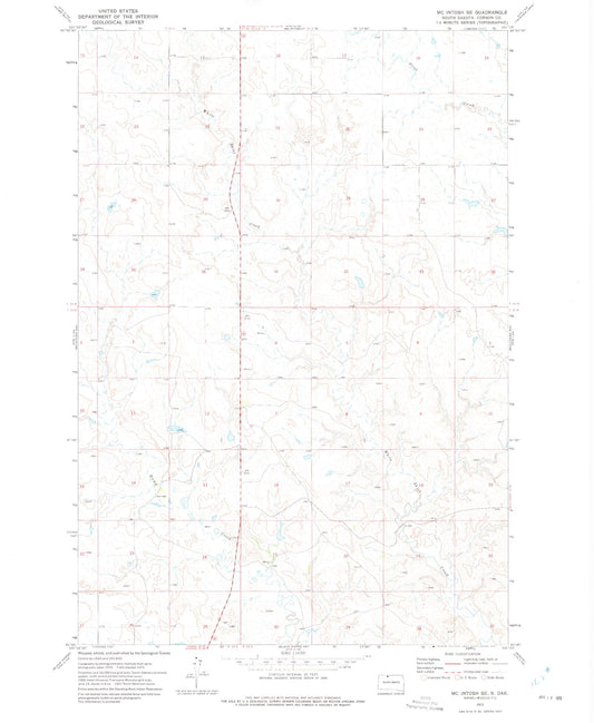 Classic USGS McIntosh SE South Dakota 7.5'x7.5' Topo Map Image