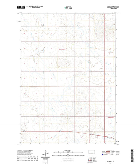 Miller Hill South Dakota US Topo Map Image