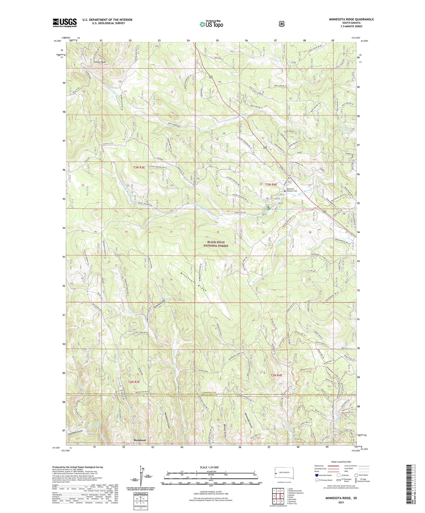 Minnesota Ridge South Dakota US Topo Map Image