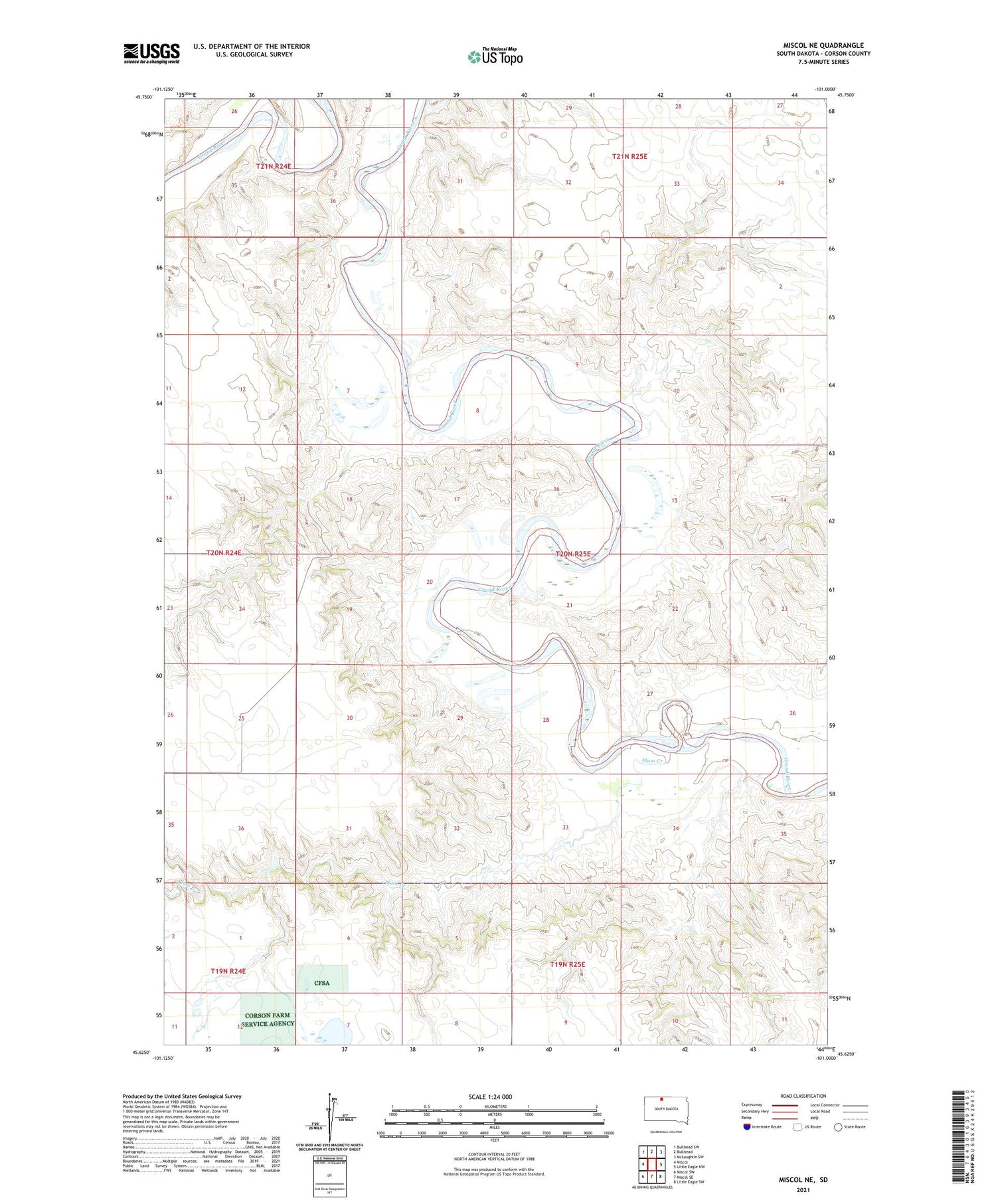 Miscol NE South Dakota US Topo Map Image