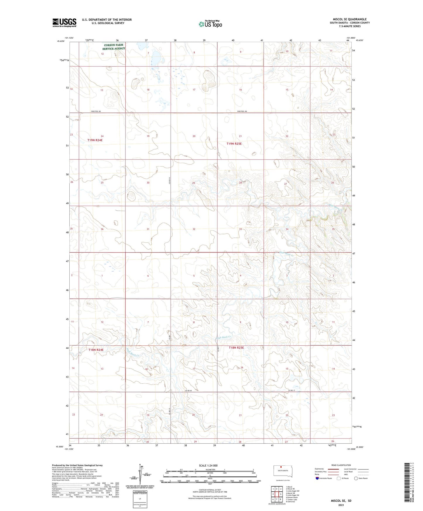Miscol SE South Dakota US Topo Map Image