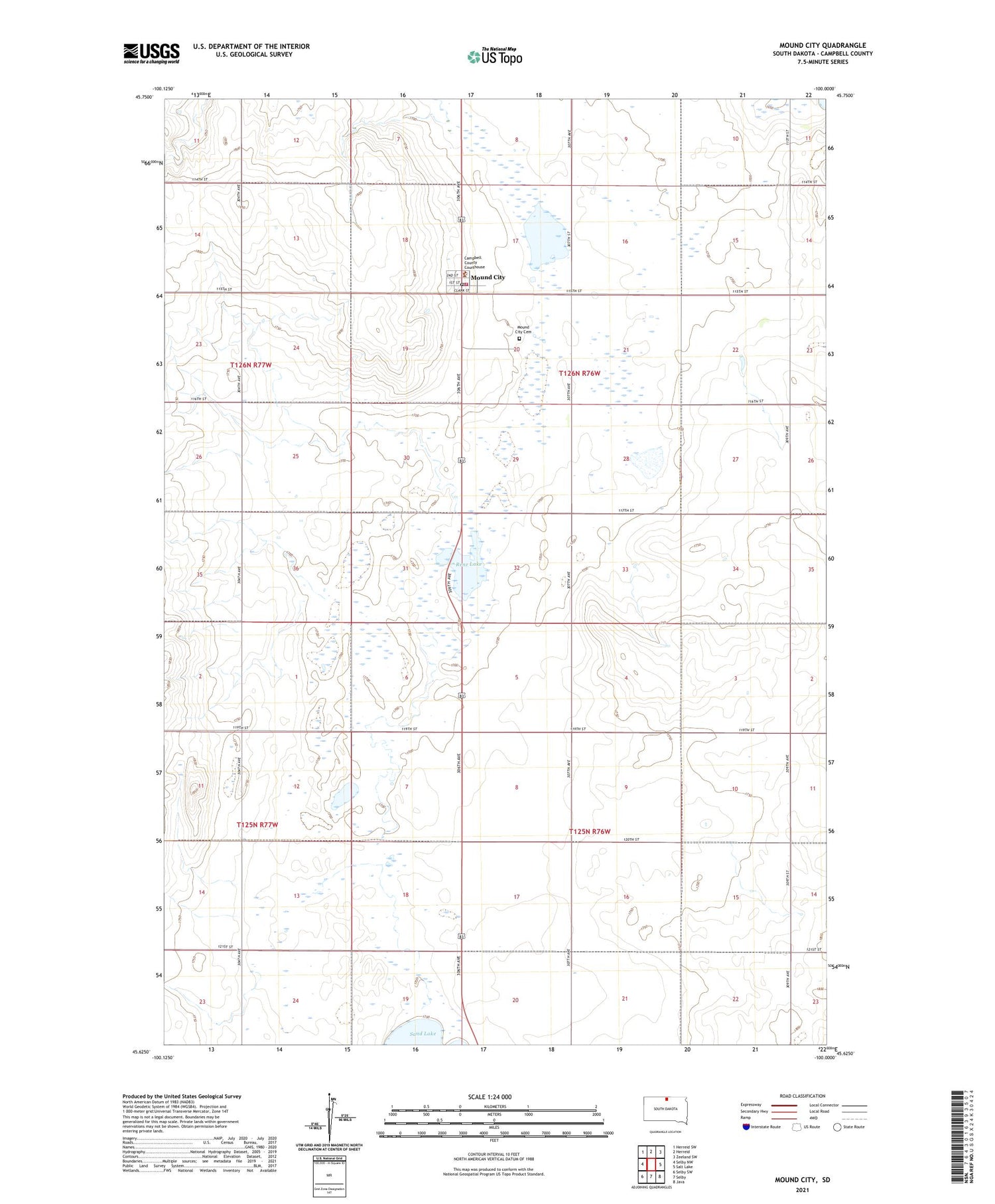 Mound City South Dakota US Topo Map Image