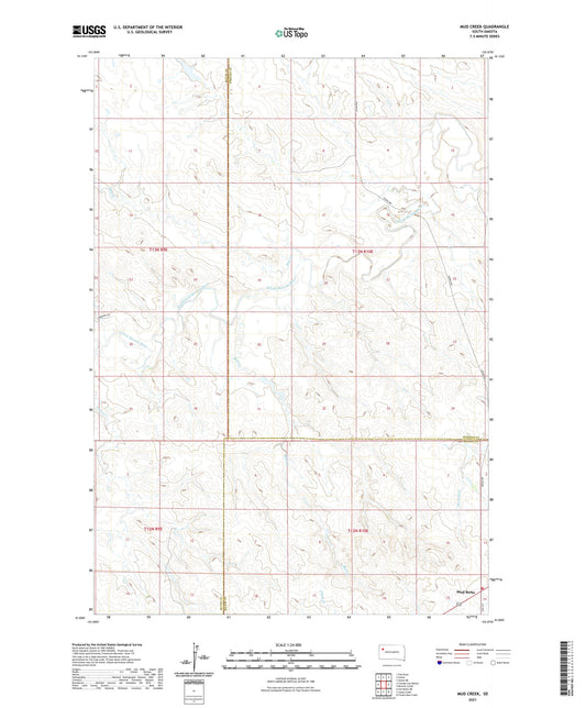 Mud Creek South Dakota US Topo Map Image