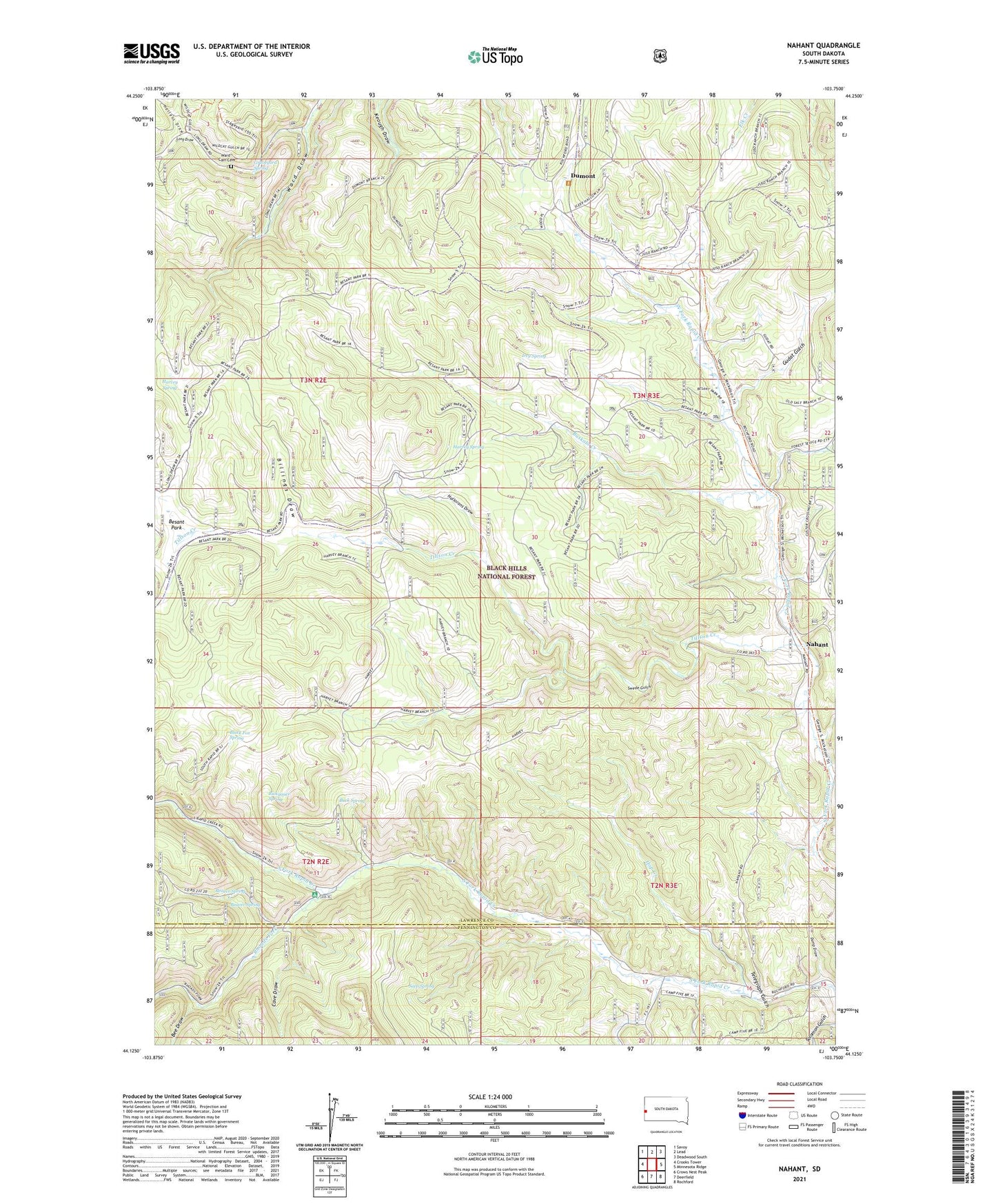 Nahant South Dakota US Topo Map Image