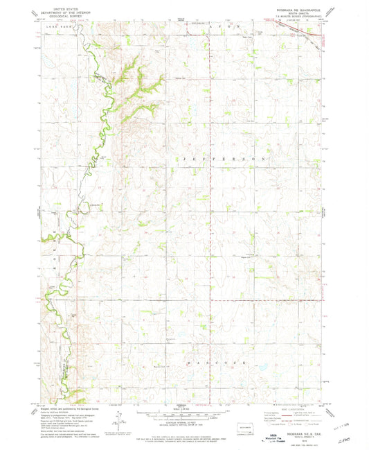 Classic USGS Niobrara NE South Dakota 7.5'x7.5' Topo Map Image