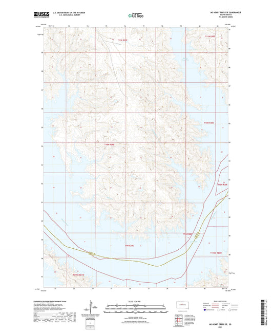 No Heart Creek SE South Dakota US Topo Map Image