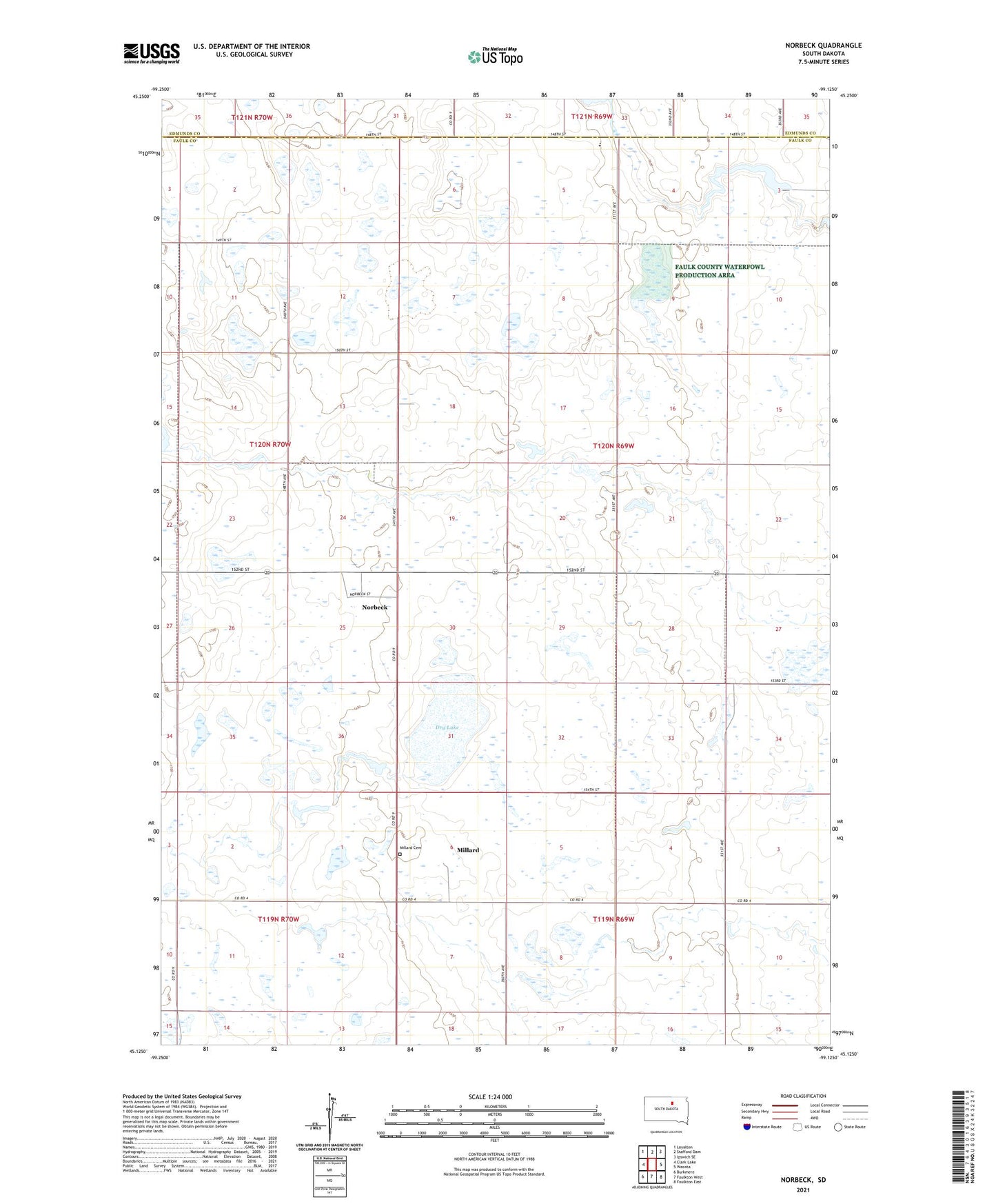 Norbeck South Dakota US Topo Map Image