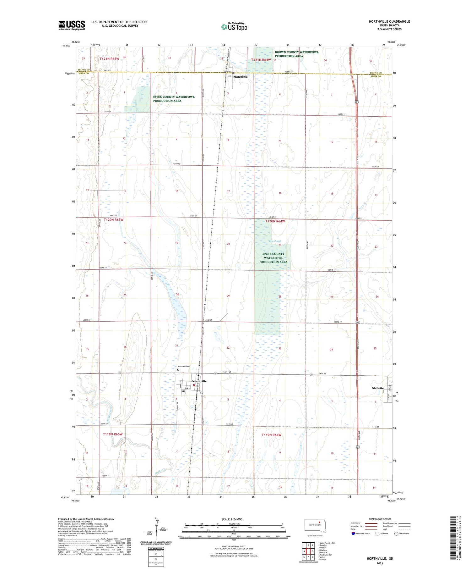 Northville South Dakota US Topo Map Image