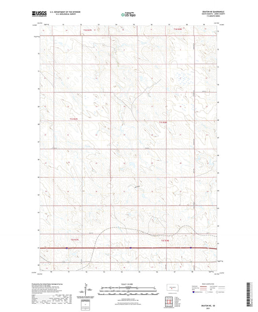 Okaton NE South Dakota US Topo Map Image