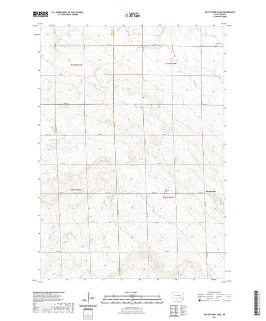 Old Stickney Lake South Dakota US Topo Map Image