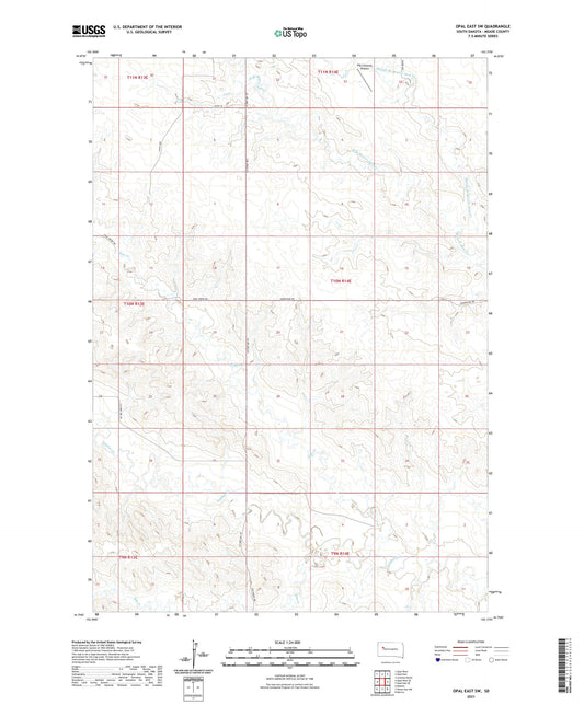 Opal East SW South Dakota US Topo Map Image