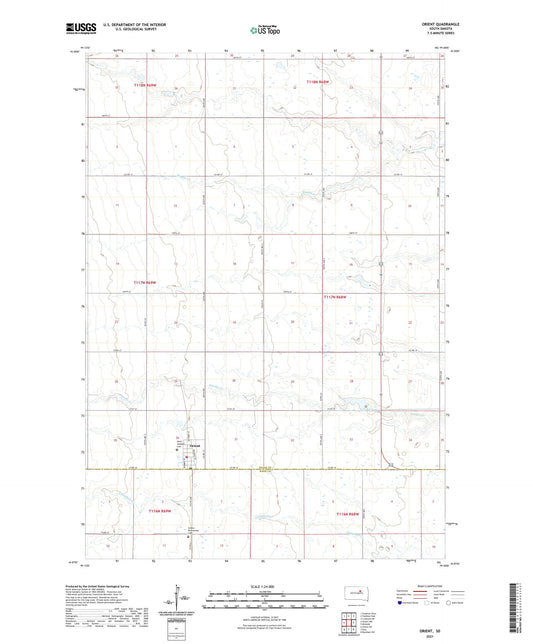 Orient South Dakota US Topo Map Image