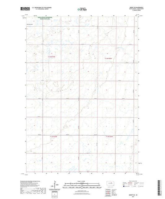 Orient SW South Dakota US Topo Map Image