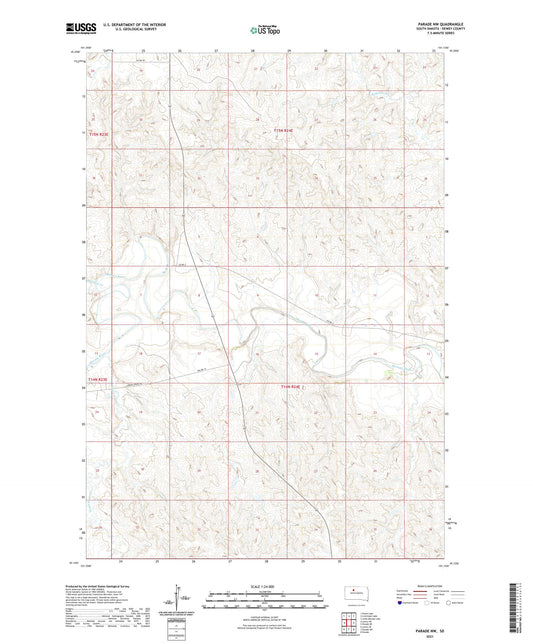 Parade NW South Dakota US Topo Map Image