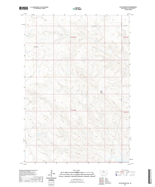 Patch Skin Buttes South Dakota US Topo Map Image