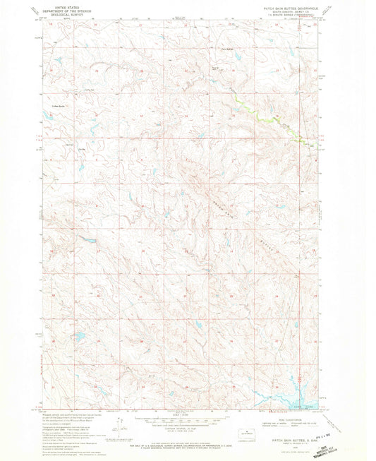 Classic USGS Patch Skin Buttes South Dakota 7.5'x7.5' Topo Map Image