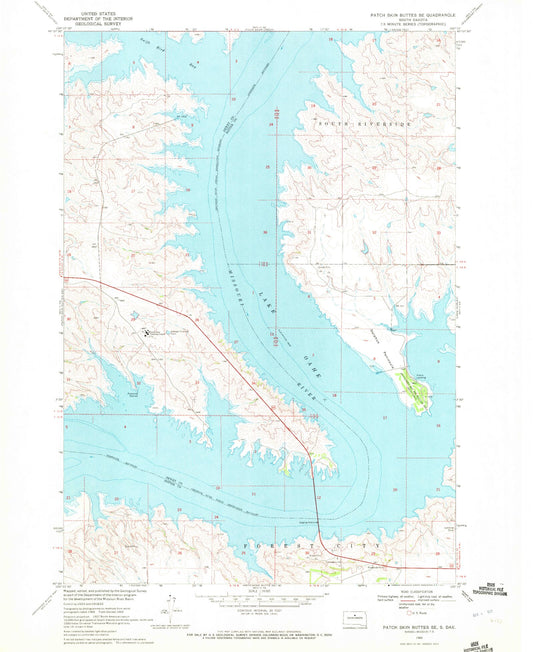 Classic USGS Patch Skin Buttes SE South Dakota 7.5'x7.5' Topo Map Image