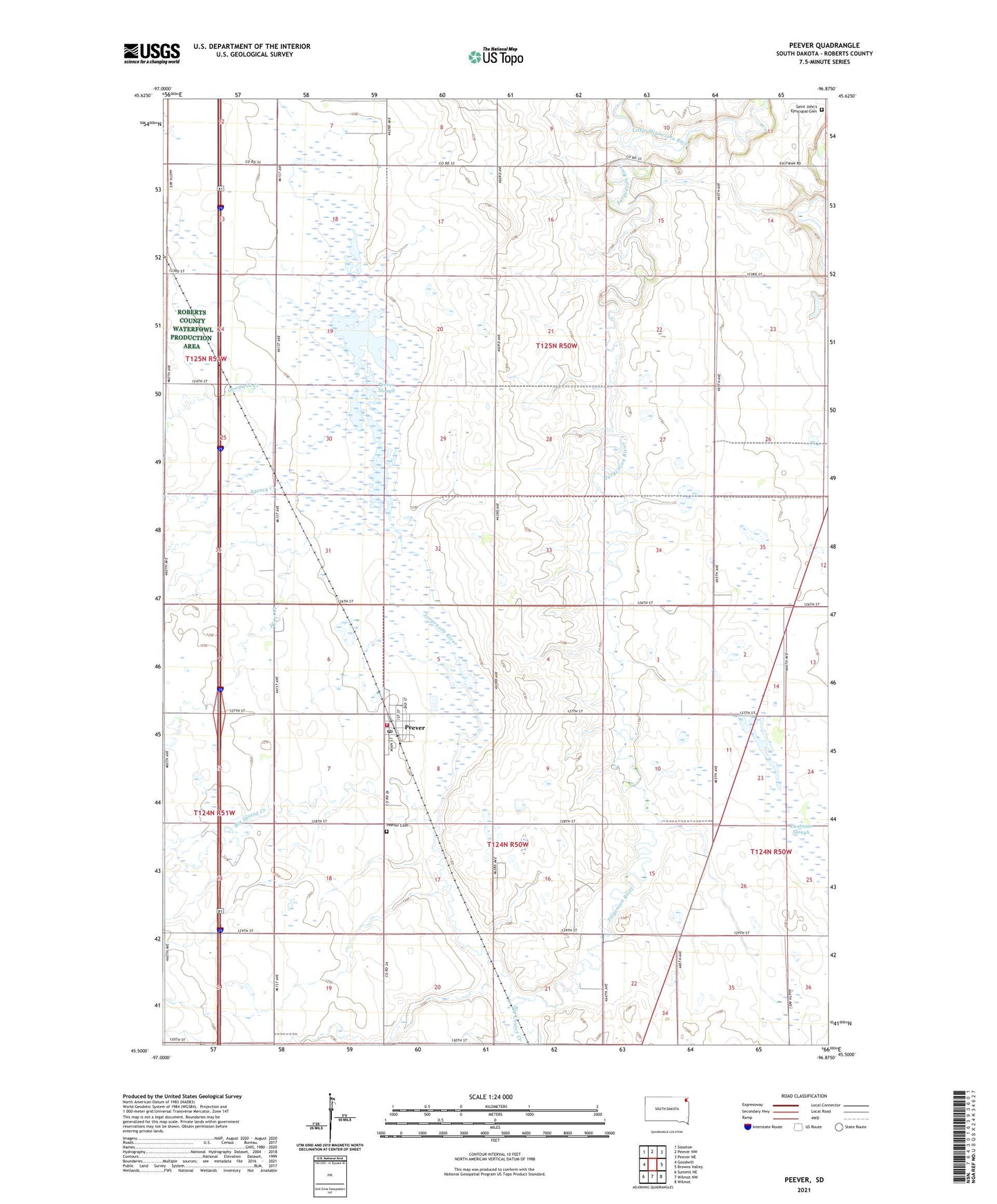 Peever South Dakota US Topo Map Image