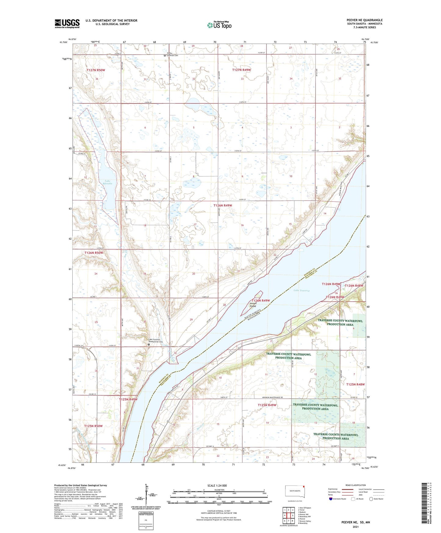 Peever NE South Dakota US Topo Map Image