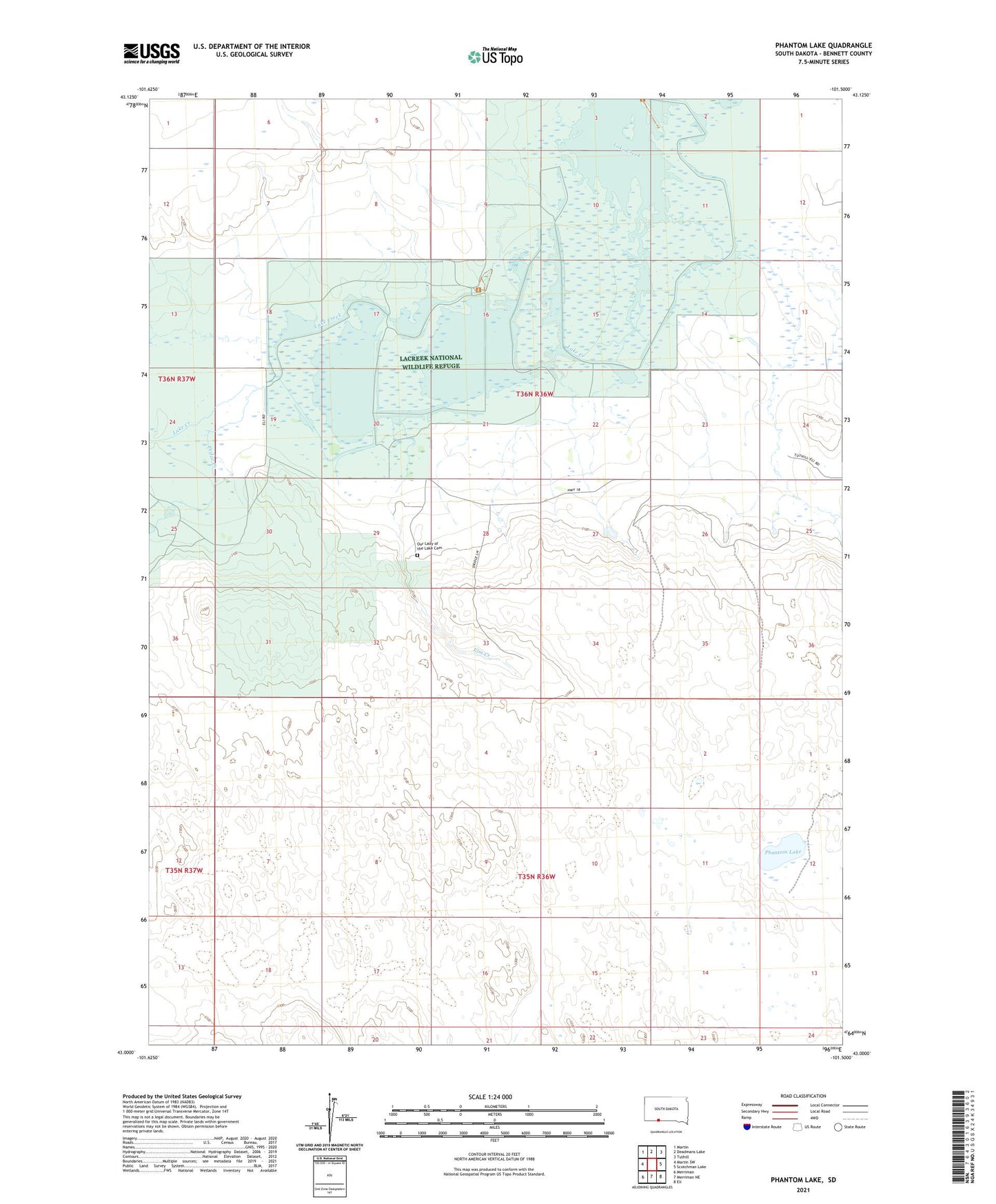 Phantom Lake South Dakota US Topo Map Image