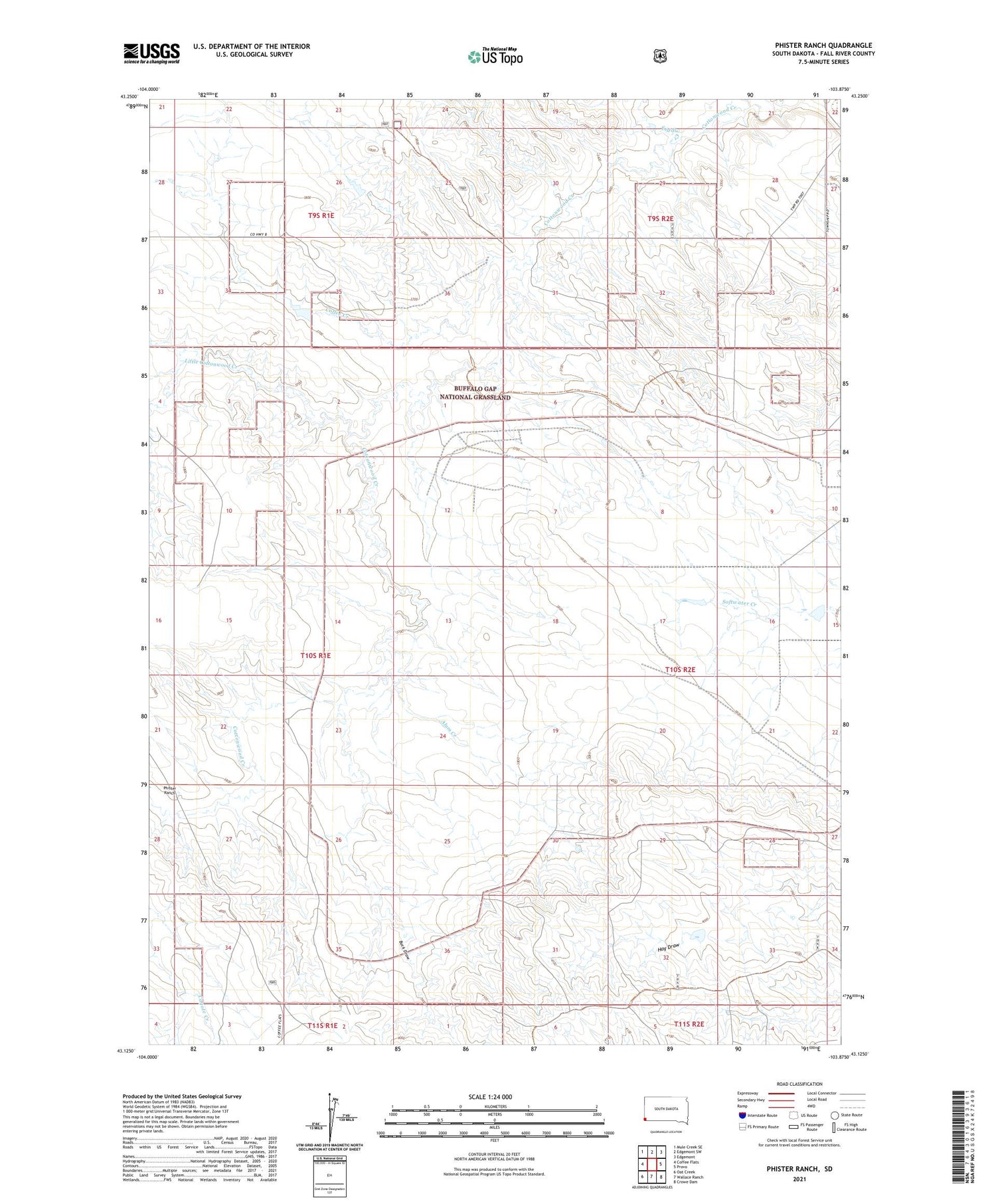 Phister Ranch South Dakota US Topo Map Image