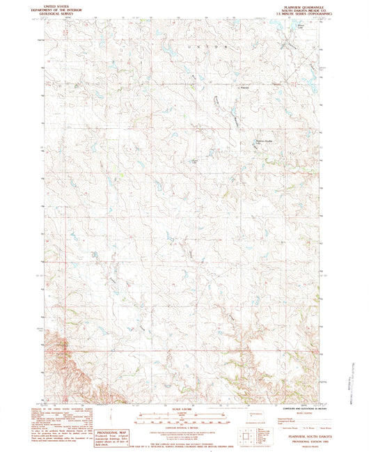 Classic USGS Plainview South Dakota 7.5'x7.5' Topo Map Image