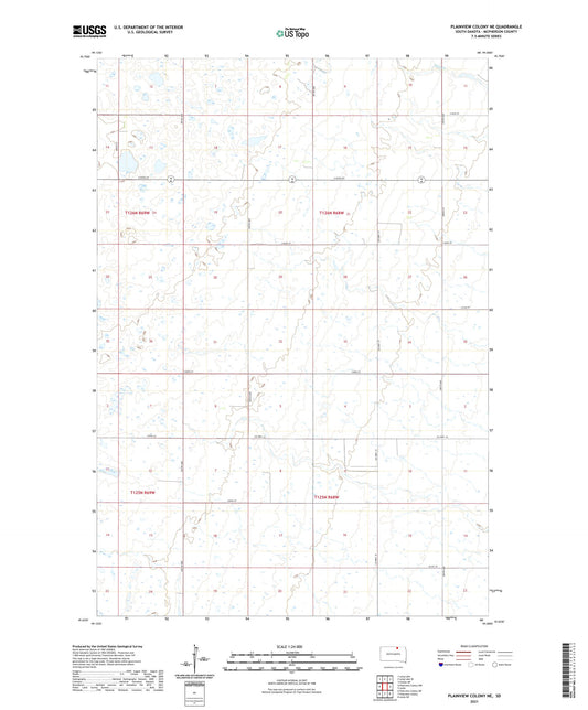 Plainview Colony NE South Dakota US Topo Map Image