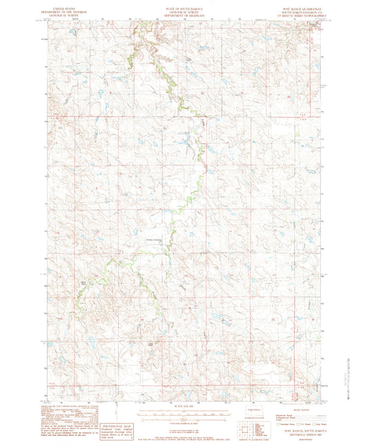 Classic USGS Post Ranch South Dakota 7.5'x7.5' Topo Map Image