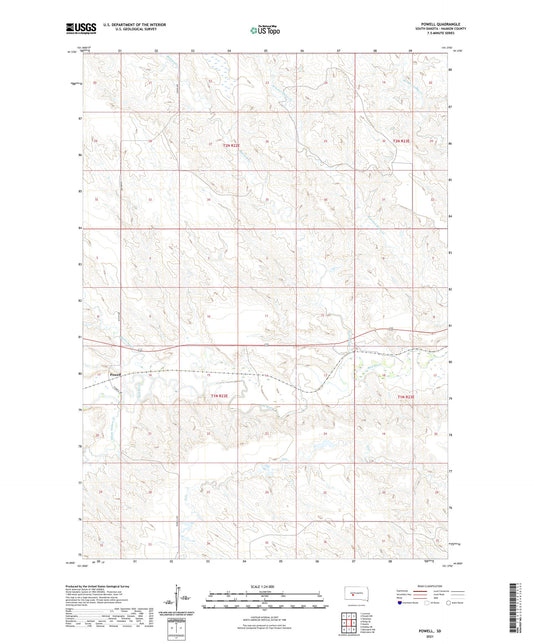 Powell South Dakota US Topo Map Image