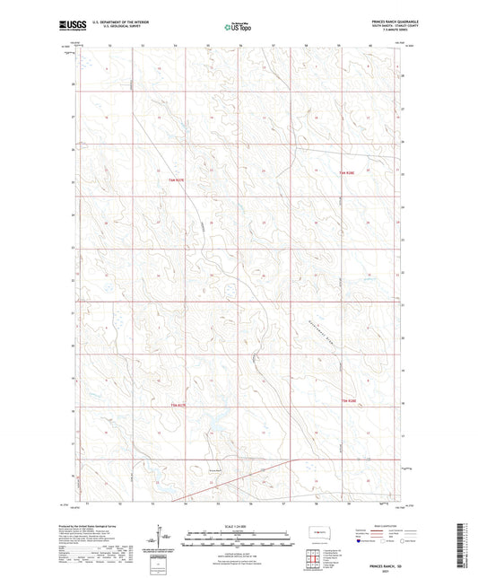 Princes Ranch South Dakota US Topo Map Image