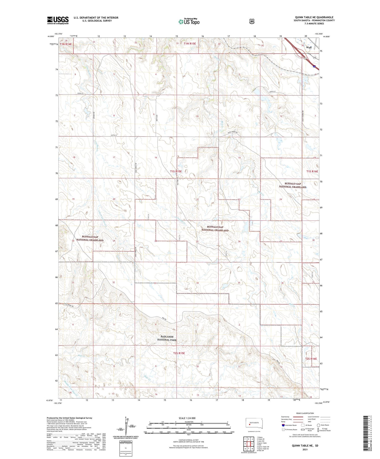 Quinn Table NE South Dakota US Topo Map Image