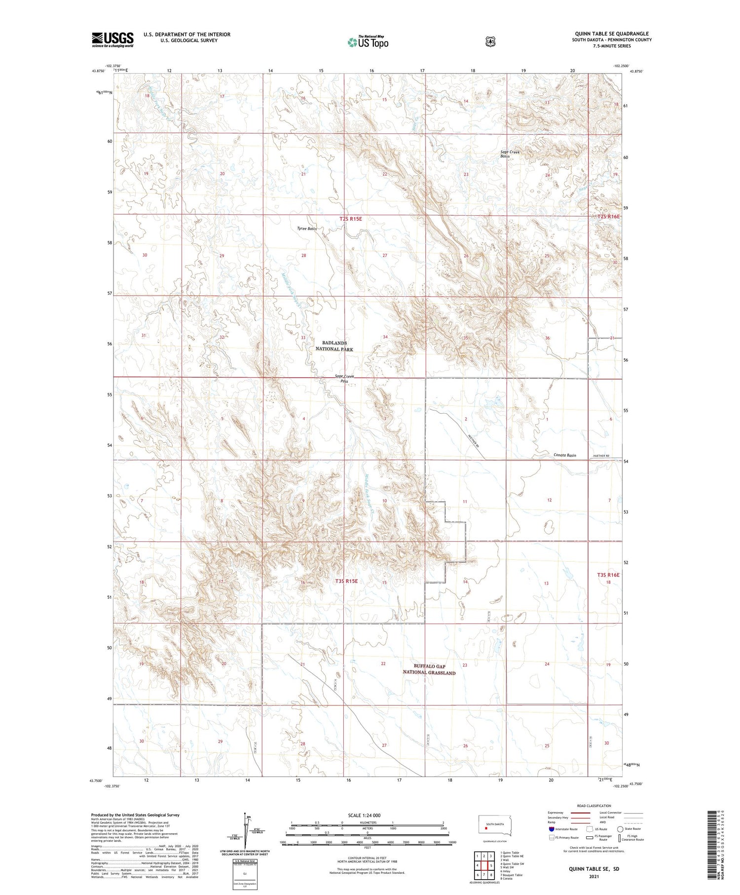 Quinn Table SE South Dakota US Topo Map Image