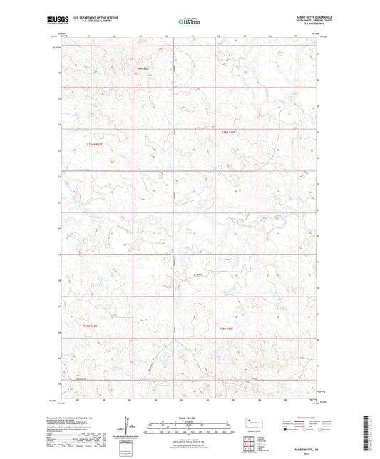 Rabbit Butte South Dakota US Topo Map Image