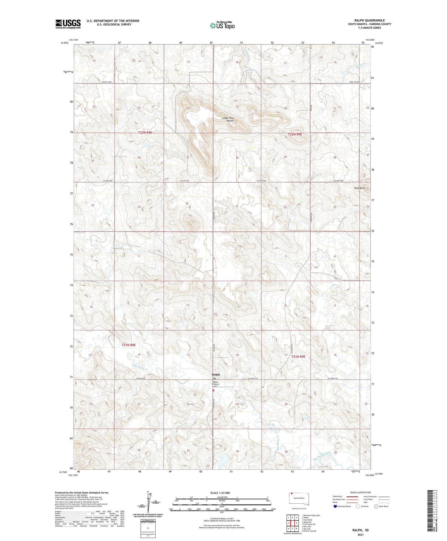 Ralph South Dakota US Topo Map Image
