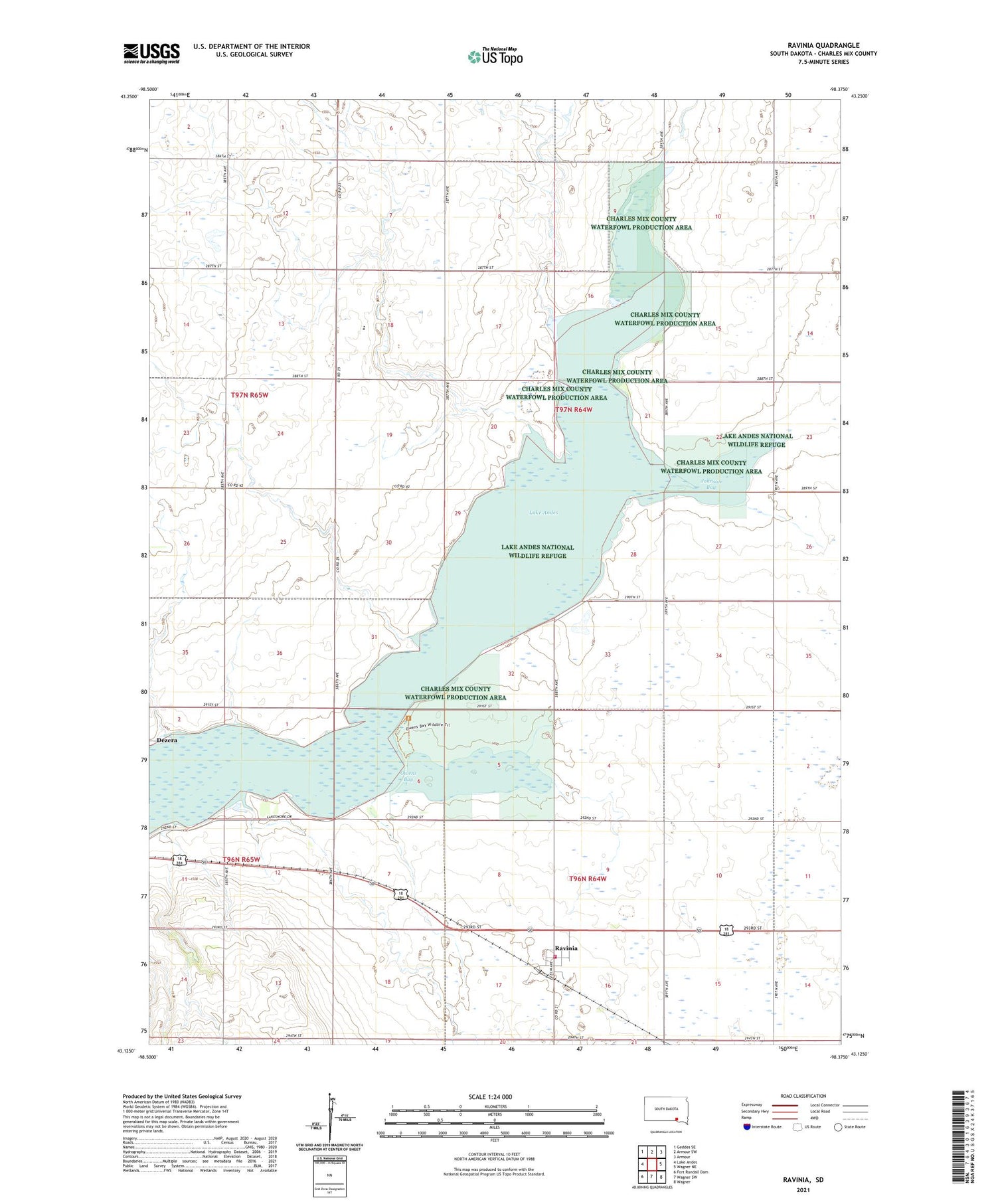Ravinia South Dakota US Topo Map Image