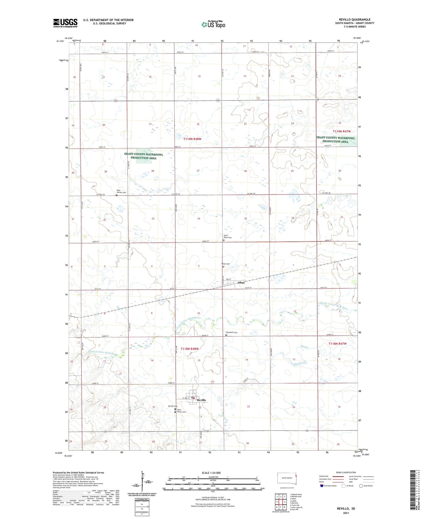 Revillo South Dakota US Topo Map Image