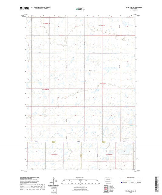 Rezac Lake NE South Dakota US Topo Map Image