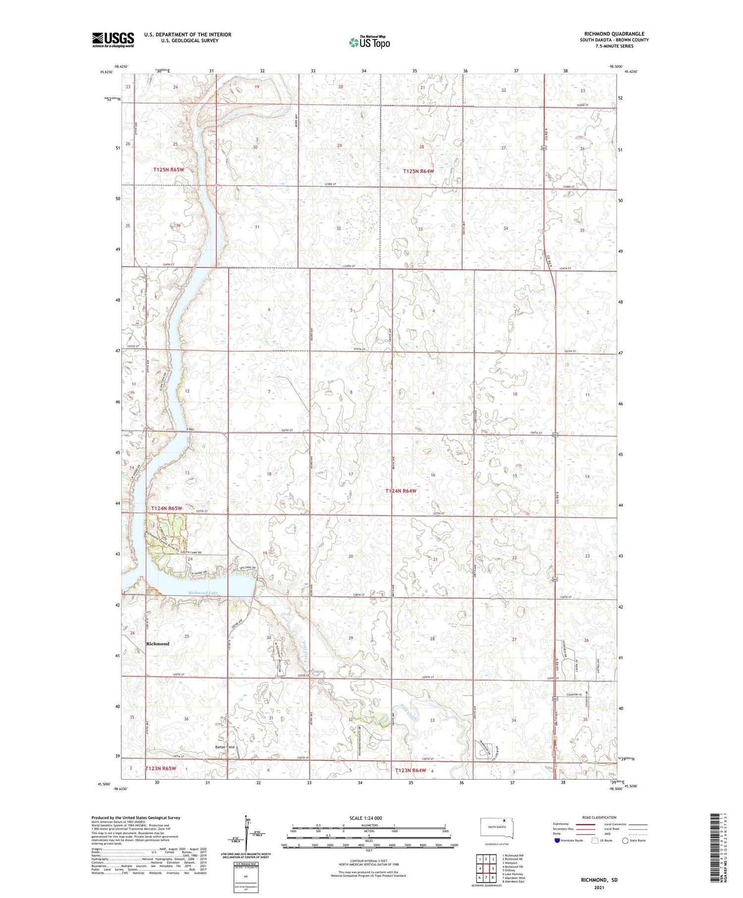 Richmond South Dakota US Topo Map Image