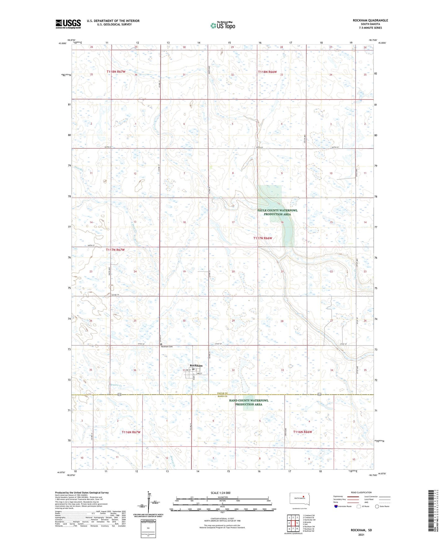 Rockham South Dakota US Topo Map Image