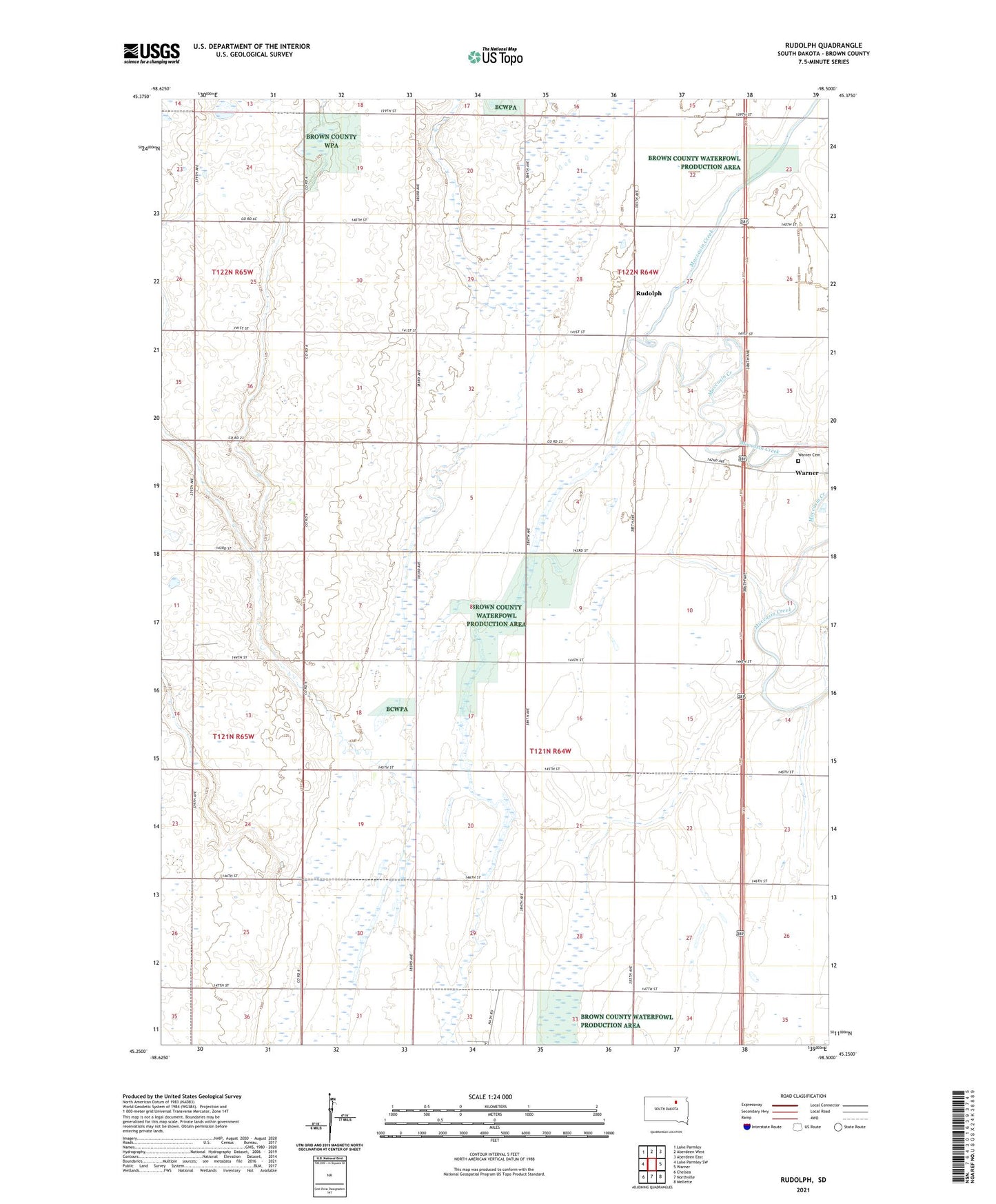 Rudolph South Dakota US Topo Map Image