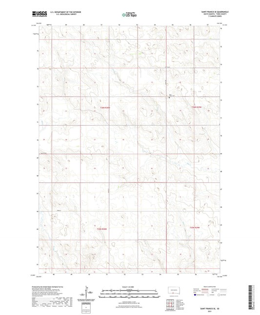 Saint Francis SE South Dakota US Topo Map Image