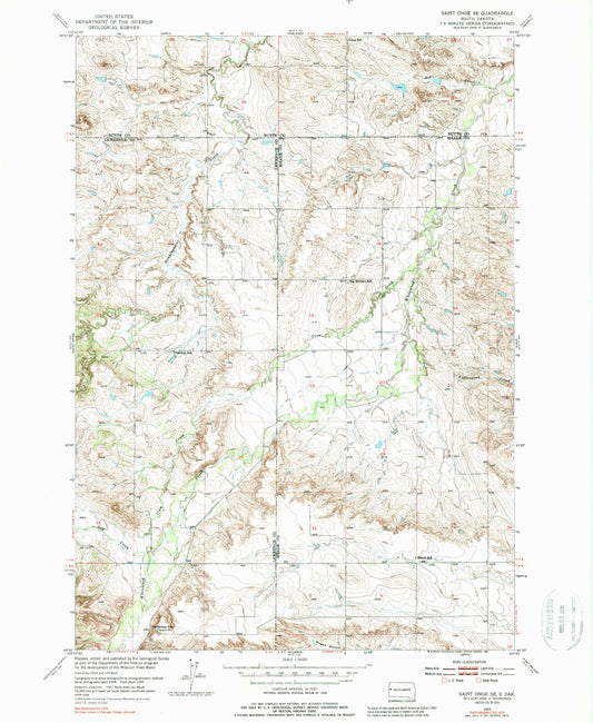 Classic USGS Saint Onge SE South Dakota 7.5'x7.5' Topo Map Image