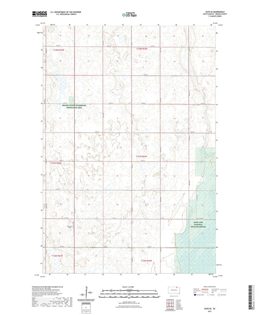 Savo SE South Dakota US Topo Map Image