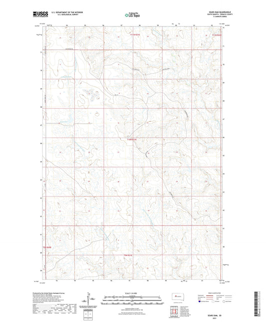 Sears Dam South Dakota US Topo Map Image