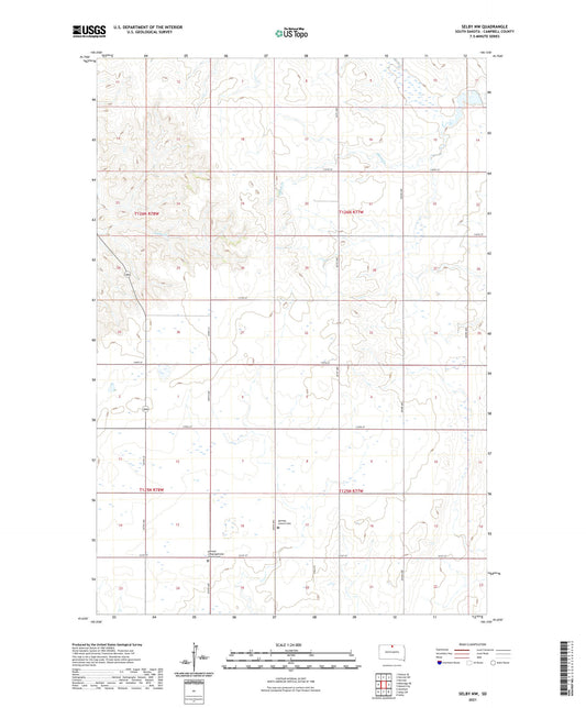 Selby NW South Dakota US Topo Map Image