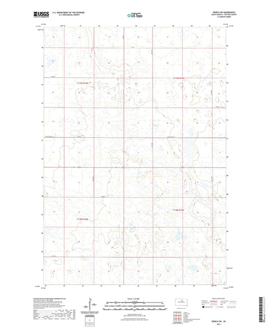 Seneca SW South Dakota US Topo Map Image